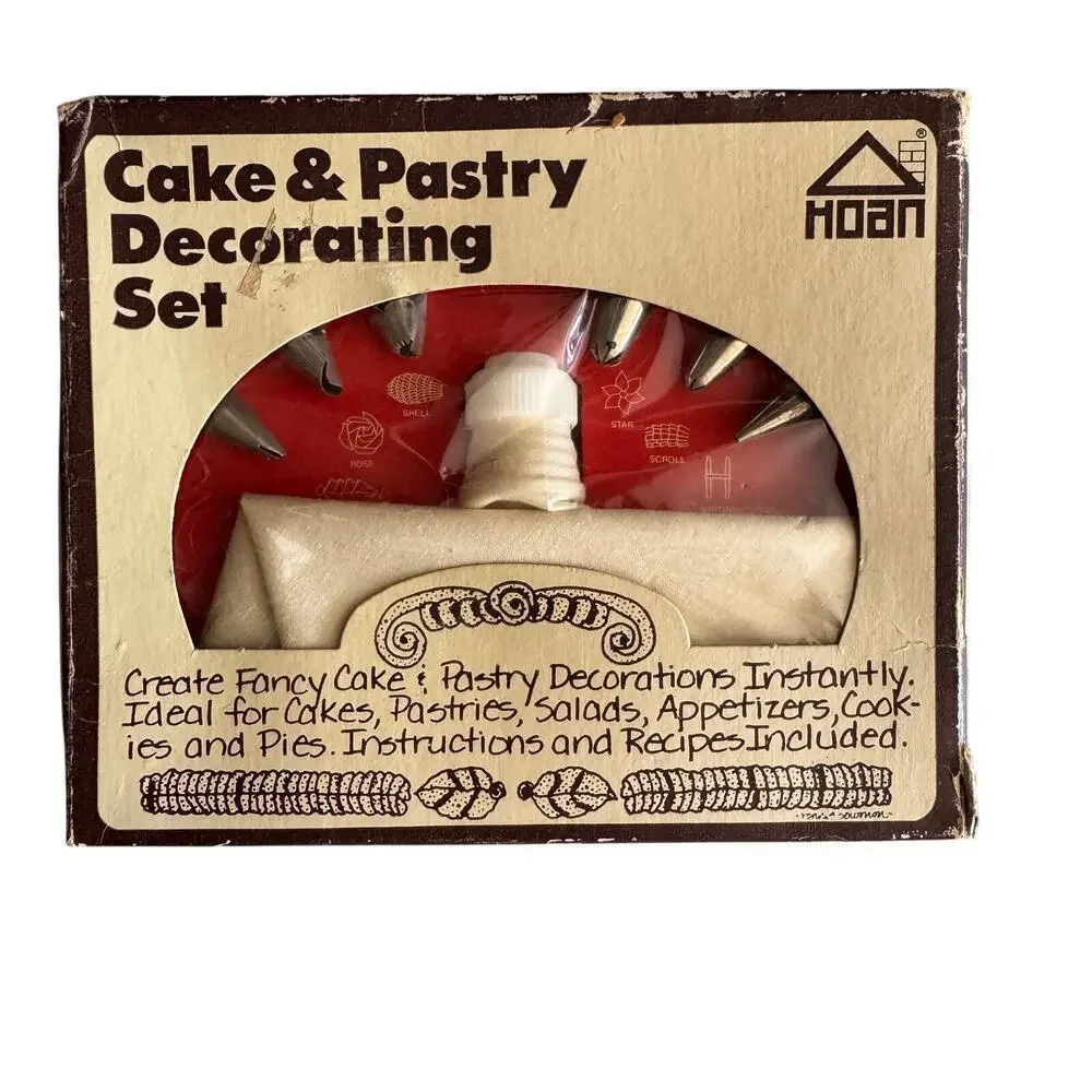 Hoan Cake & Pastry Vintage NEW Decorating Set Creating Fancy Cakes